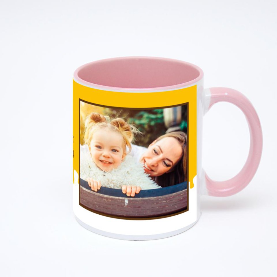 Розовая кружка с фотопечатью