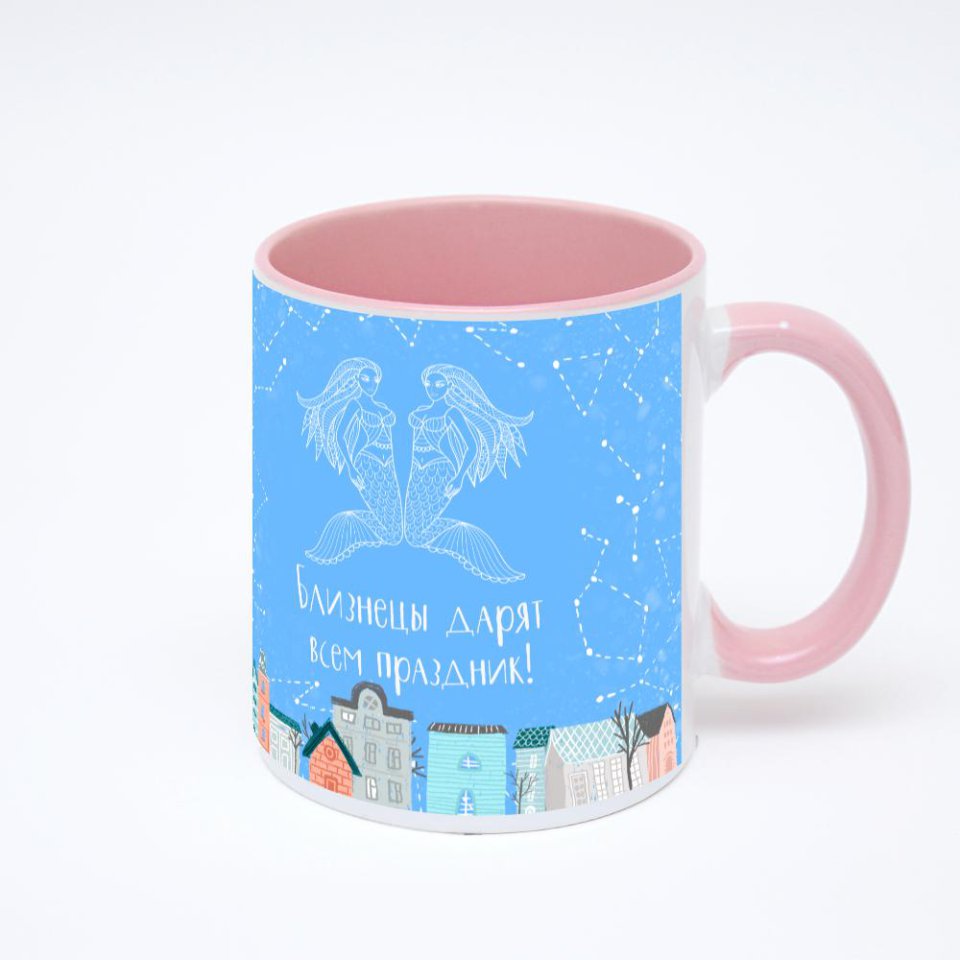 Розовая кружка с фотопечатью