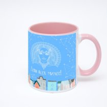 Розовая кружка с фотопечатью