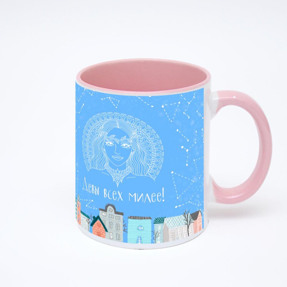 Розовая кружка с фотопечатью