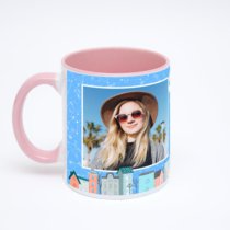 Розовая кружка с фотопечатью