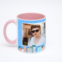 Розовая кружка с фотопечатью