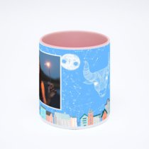 Розовая кружка с фотопечатью