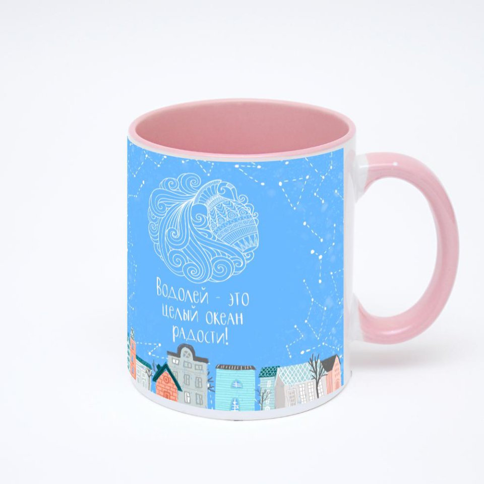 Розовая кружка с фотопечатью