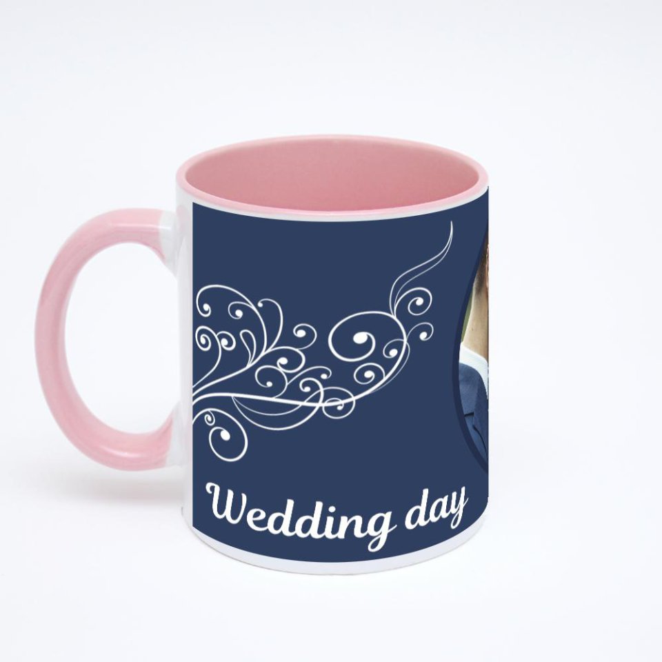 Розовая кружка с фотопечатью