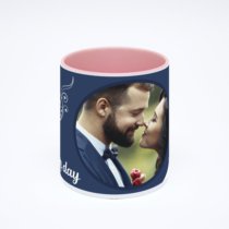 Розовая кружка с фотопечатью
