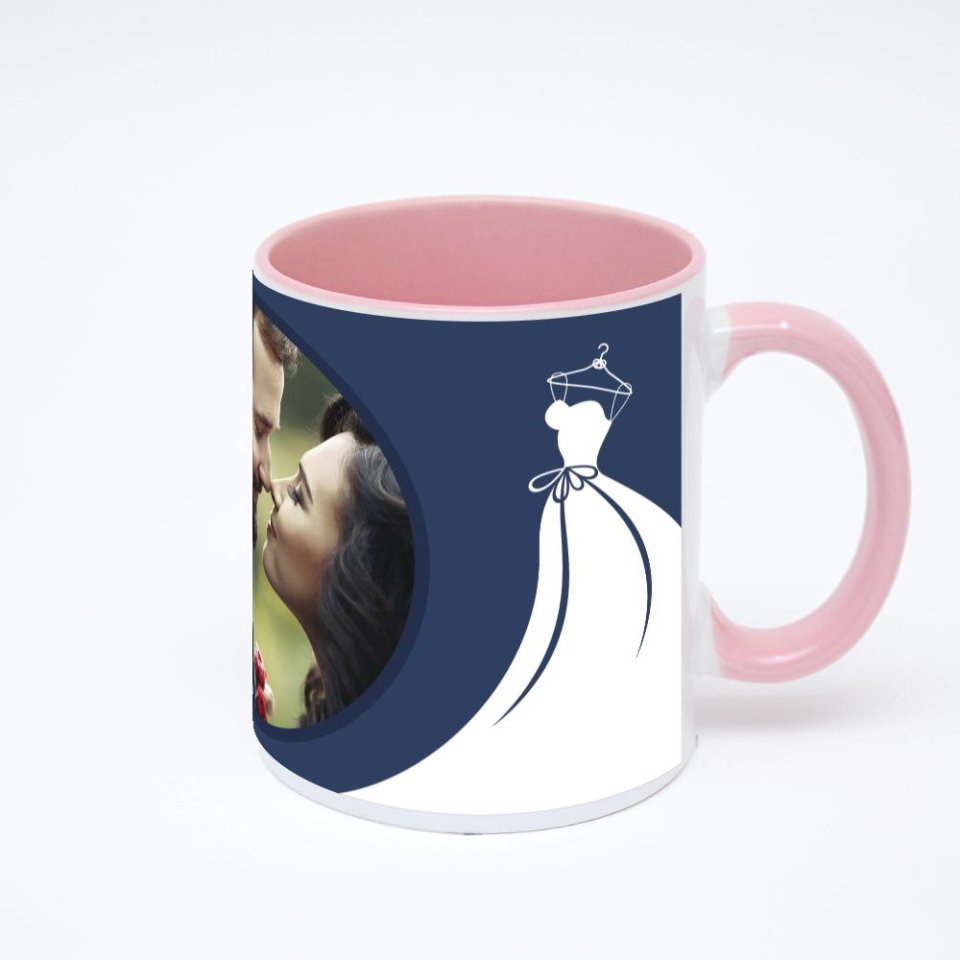 Розовая кружка с фотопечатью