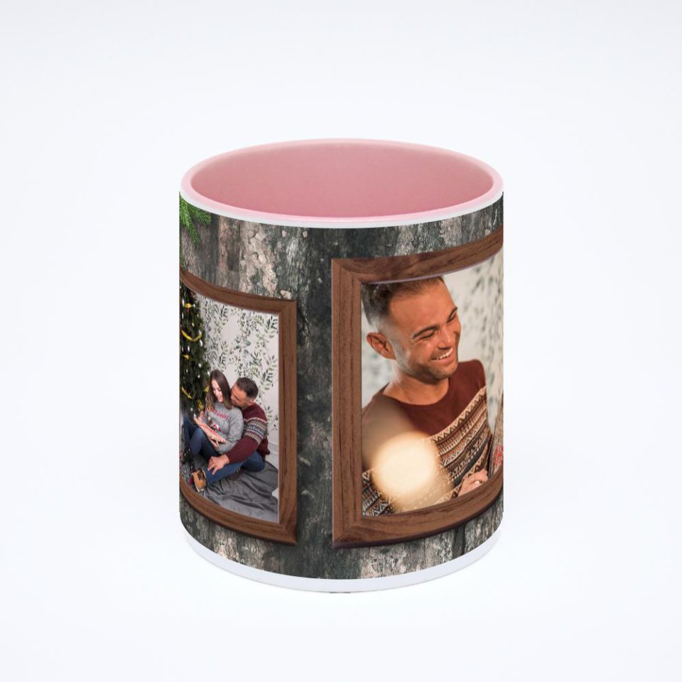 Розовая кружка с фотопечатью