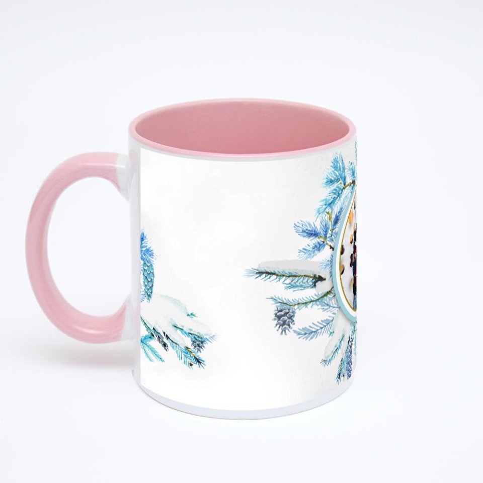 Розовая кружка с фотопечатью