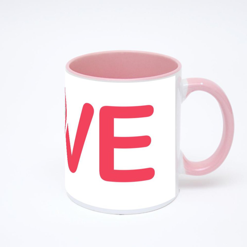 Розовая кружка с фотопечатью
