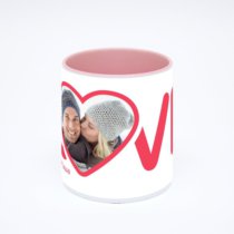 Розовая кружка с фотопечатью