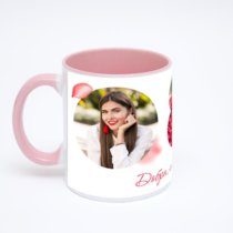 Розовая кружка с фотопечатью