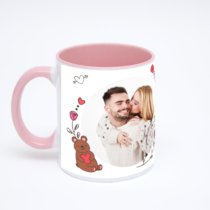Розовая кружка с фотопечатью