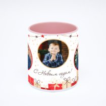 Розовая кружка с фотопечатью