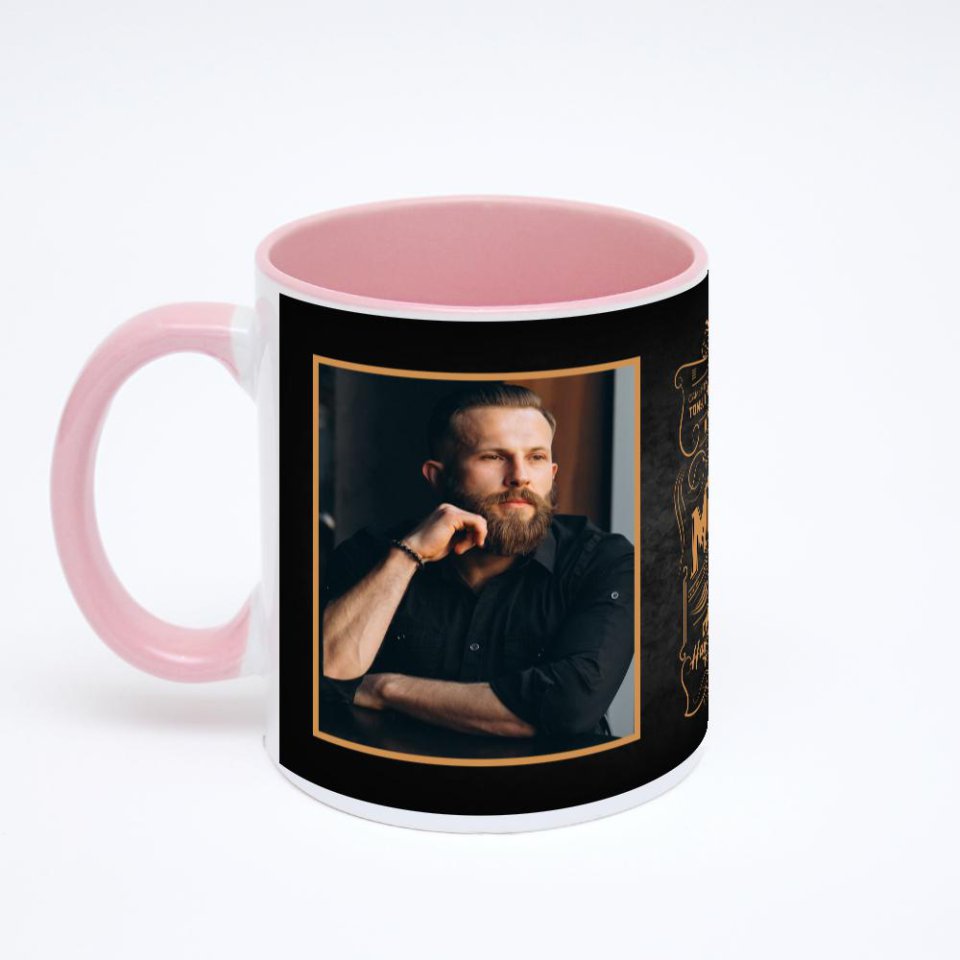 Розовая кружка с фотопечатью