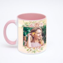 Розовая кружка с фотопечатью