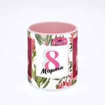 Розовая кружка с фотопечатью