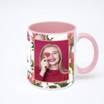 Розовая кружка с фотопечатью