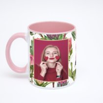 Розовая кружка с фотопечатью