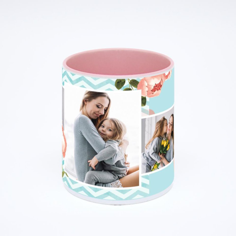 Розовая кружка с фотопечатью