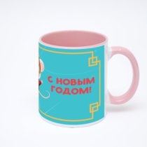 Розовая кружка с фотопечатью