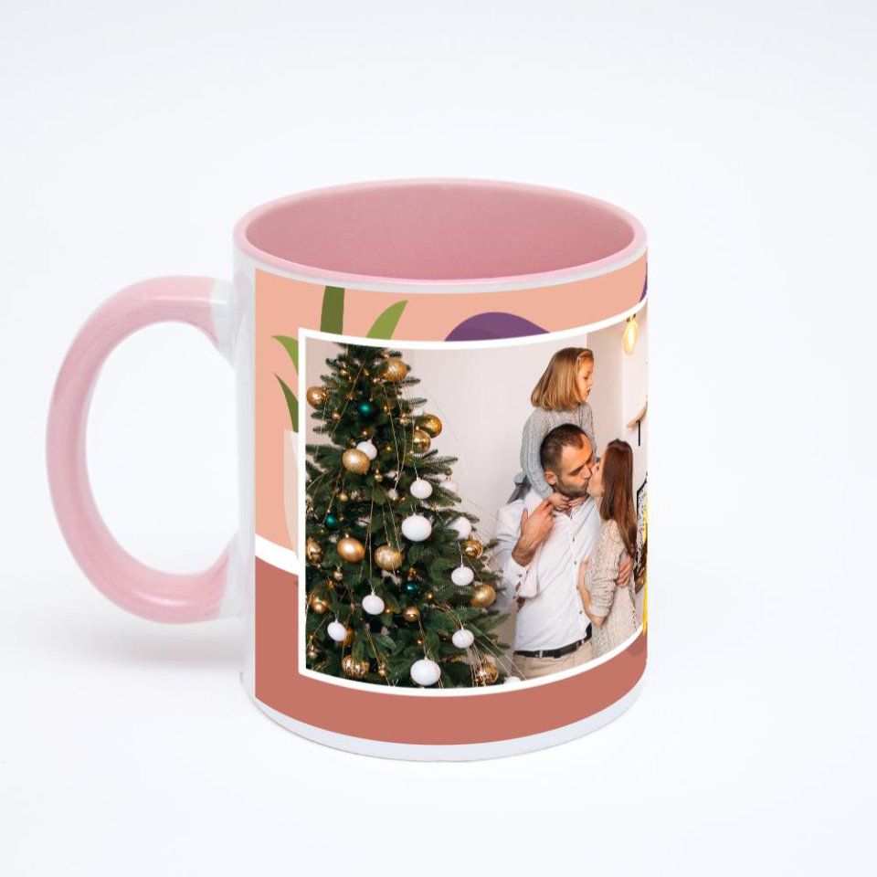 Розовая кружка с фотопечатью