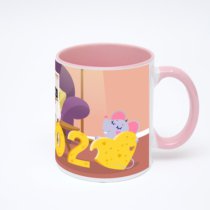 Розовая кружка с фотопечатью