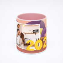 Розовая кружка с фотопечатью