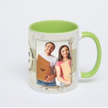 Салатовая кружка с фотопечатью