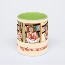Салатовая кружка с фотопечатью