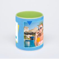 Салатовая кружка с фотопечатью