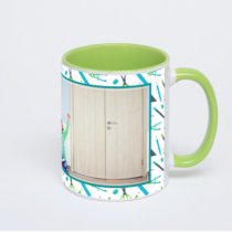 Салатовая кружка с фотопечатью