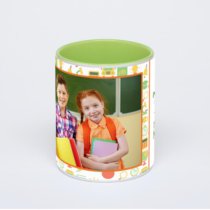 Салатовая кружка с фотопечатью