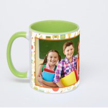 Салатовая кружка с фотопечатью