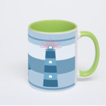 Салатовая кружка с фотопечатью