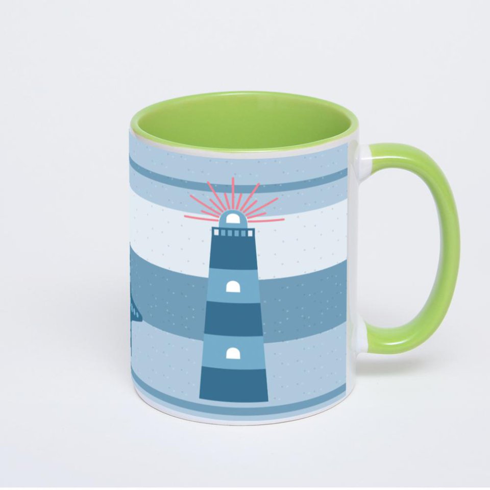 Салатовая кружка с фотопечатью