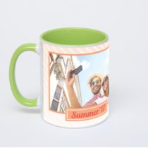 Салатовая кружка с фотопечатью