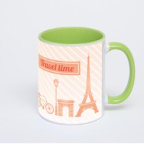 Салатовая кружка с фотопечатью