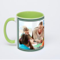 Салатовая кружка с фотопечатью