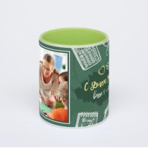 Салатовая кружка с фотопечатью