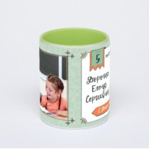 Салатовая кружка с фотопечатью