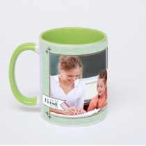Салатовая кружка с фотопечатью