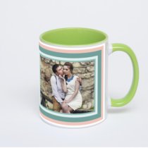 Салатовая кружка с фотопечатью