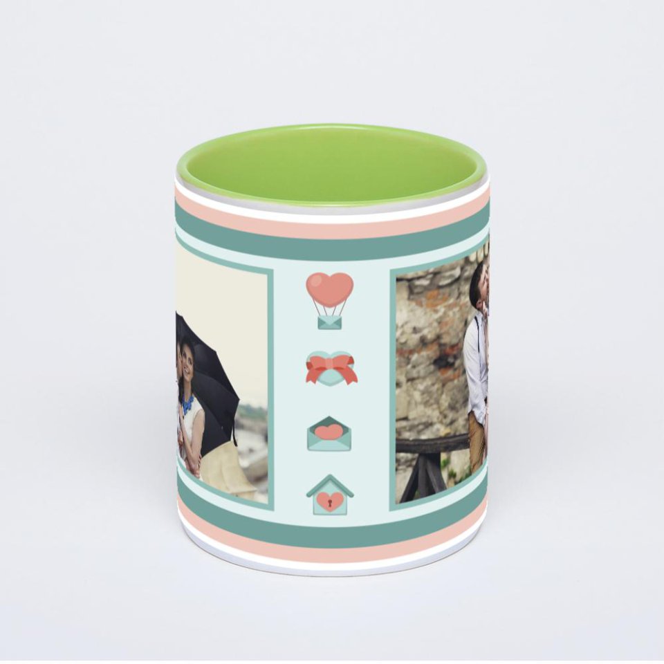 Салатовая кружка с фотопечатью