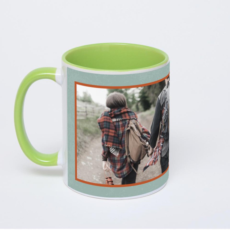 Салатовая кружка с фотопечатью