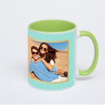 Салатовая кружка с фотопечатью