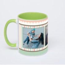 Салатовая кружка с фотопечатью