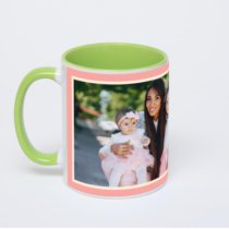 Салатовая кружка с фотопечатью