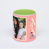 Салатовая кружка с фотопечатью