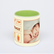 Салатовая кружка с фотопечатью